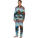 Breathtaking Landscape Scene Men s Long Sleeve Velvet Pocket Pajamas Set View3