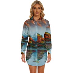 Breathtaking Landscape Scene Womens Long Sleeve Shirt Dress