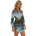 Breathtaking Landscape Scene Womens Long Sleeve Shirt Dress View3