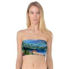 Stunning Sunset By The Lake Bandeau Top by GardenOfOphir