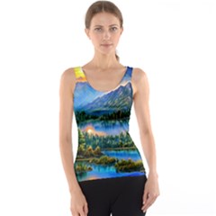 Stunning Sunset By The Lake Tank Top by GardenOfOphir