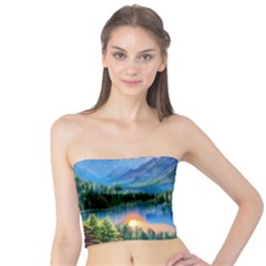 Stunning Sunset By The Lake Tube Top by GardenOfOphir