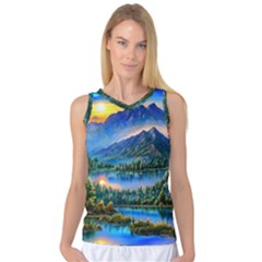 Stunning Sunset By The Lake Women s Basketball Tank Top