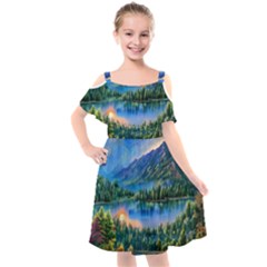 Stunning Sunset By The Lake Kids  Cut Out Shoulders Chiffon Dress by GardenOfOphir