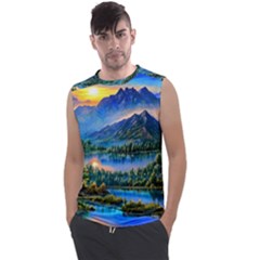 Stunning Sunset By The Lake Men s Regular Tank Top by GardenOfOphir