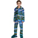 Stunning Sunset By The Lake Kids  Long Sleeve Velvet Pajamas Set View1