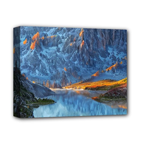 Majestic Lake Landscape Deluxe Canvas 14  X 11  (stretched) by GardenOfOphir