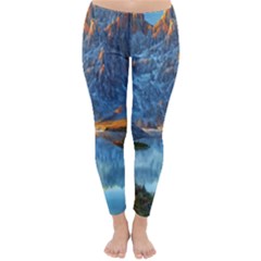 Majestic Lake Landscape Classic Winter Leggings by GardenOfOphir