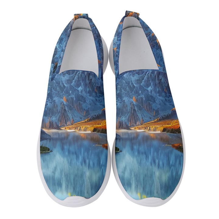 Majestic Lake Landscape Women s Slip On Sneakers