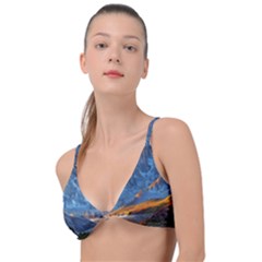 Majestic Lake Landscape Knot Up Bikini Top by GardenOfOphir