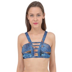 Majestic Lake Landscape Cage Up Bikini Top by GardenOfOphir