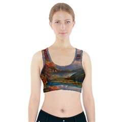 Summer Sunset Sports Bra With Pocket by GardenOfOphir