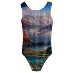 Summer Sunset Kids  Cut-out Back One Piece Swimsuit by GardenOfOphir