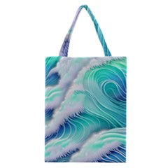 Stunning Pastel Blue Ocean Waves Classic Tote Bag by GardenOfOphir