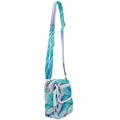 Stunning Pastel Blue Ocean Waves Shoulder Strap Belt Bag by GardenOfOphir