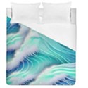 Stunning Pastel Blue Ocean Waves Duvet Cover (Queen Size) View1