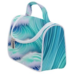 Stunning Pastel Blue Ocean Waves Satchel Handbag by GardenOfOphir