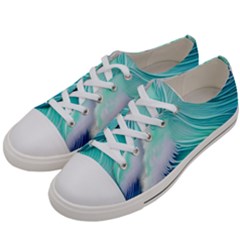 Stunning Pastel Blue Ocean Waves Women s Low Top Canvas Sneakers by GardenOfOphir