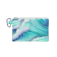 Stunning Pastel Blue Ocean Waves Canvas Cosmetic Bag (small) by GardenOfOphir