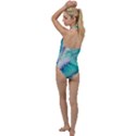 Stunning Pastel Blue Ocean Waves Go with the Flow One Piece Swimsuit View2