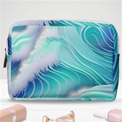 Stunning Pastel Blue Ocean Waves Make Up Pouch (medium) by GardenOfOphir