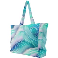 Stunning Pastel Blue Ocean Waves Simple Shoulder Bag by GardenOfOphir