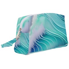 Stunning Pastel Blue Ocean Waves Wristlet Pouch Bag (large) by GardenOfOphir