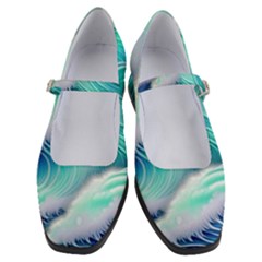 Stunning Pastel Blue Ocean Waves Women s Mary Jane Shoes by GardenOfOphir