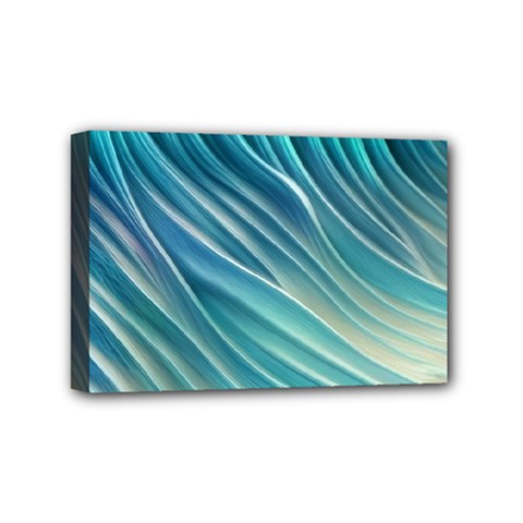 Pastel Ocean Waves Mini Canvas 6  X 4  (stretched) by GardenOfOphir