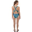 Pastel Ocean Waves Cut-Out Back One Piece Swimsuit View2