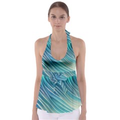 Pastel Ocean Waves Babydoll Tankini Top by GardenOfOphir