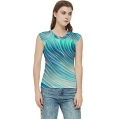 Pastel Ocean Waves Women s Raglan Cap Sleeve Tee by GardenOfOphir