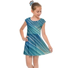 Pastel Ocean Waves Kids  Cap Sleeve Dress by GardenOfOphir