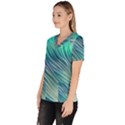 Pastel Ocean Waves Women s V-Neck Scrub Top View2