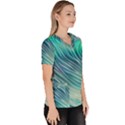 Pastel Ocean Waves Women s V-Neck Scrub Top View3