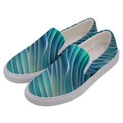 Pastel Ocean Waves Men s Canvas Slip Ons by GardenOfOphir