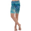 Pastel Ocean Waves Kids  Lightweight Velour Cropped Yoga Leggings View1