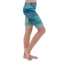 Pastel Ocean Waves Kids  Lightweight Velour Cropped Yoga Leggings View3