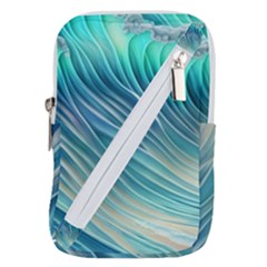 Pastel Ocean Waves Belt Pouch Bag (large) by GardenOfOphir