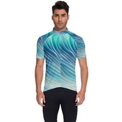 Pastel Ocean Waves Men s Short Sleeve Cycling Jersey by GardenOfOphir