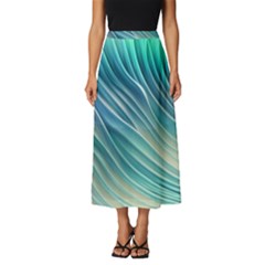 Pastel Ocean Waves Classic Midi Chiffon Skirt