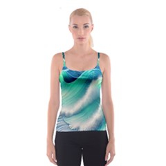 Beautiful Abstract Pastel Ocean Waves Spaghetti Strap Top by GardenOfOphir