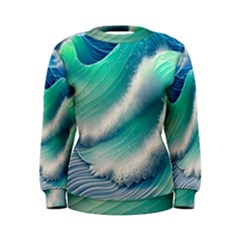 Beautiful Abstract Pastel Ocean Waves Women s Sweatshirt by GardenOfOphir