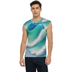 Beautiful Abstract Pastel Ocean Waves Men s Raglan Cap Sleeve Tee by GardenOfOphir