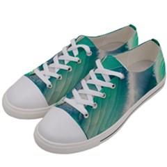 Beautiful Abstract Pastel Ocean Waves Women s Low Top Canvas Sneakers by GardenOfOphir