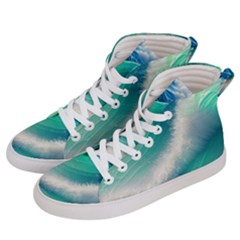 Beautiful Abstract Pastel Ocean Waves Women s Hi-top Skate Sneakers by GardenOfOphir