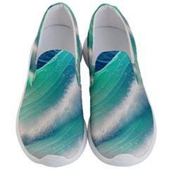 Beautiful Abstract Pastel Ocean Waves Men s Lightweight Slip Ons by GardenOfOphir