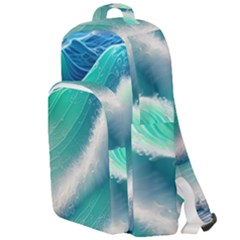 Beautiful Abstract Pastel Ocean Waves Double Compartment Backpack by GardenOfOphir