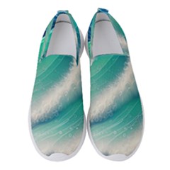 Beautiful Abstract Pastel Ocean Waves Women s Slip On Sneakers