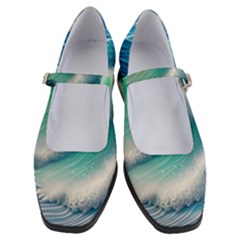 Beautiful Abstract Pastel Ocean Waves Women s Mary Jane Shoes by GardenOfOphir